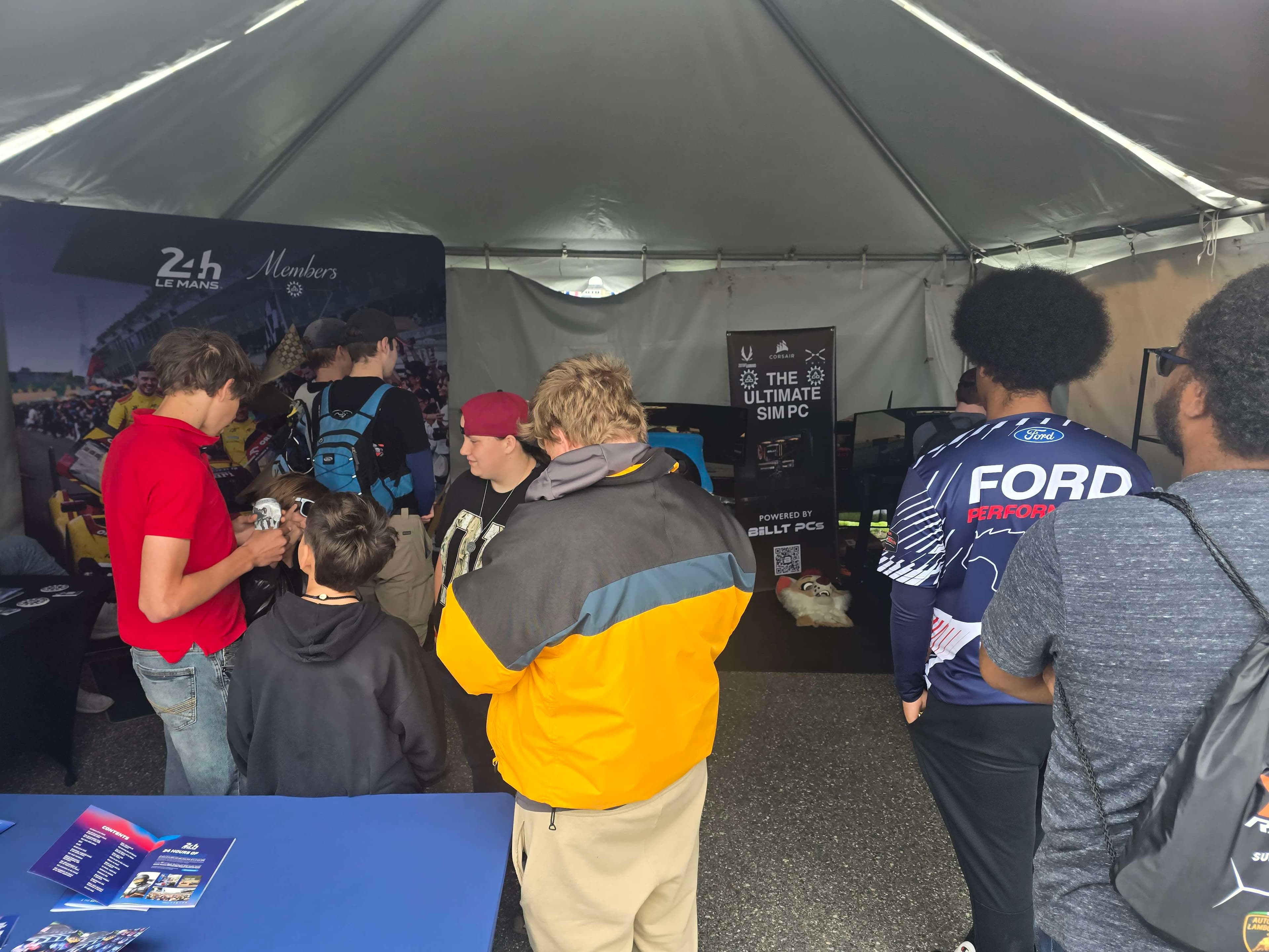 Crowd engaging with simulator activation